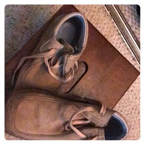 A pair of Jon Fluevogs - vintage sand boots.